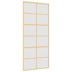 vidaXL Porte coulissante 90x205 Verre ESG/Aluminium - Doré