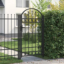 vidaXL Portail de jardin acier avec dessus arqué