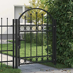 vidaXL Portail de jardin acier avec dessus arqué 100x125 cm Noir