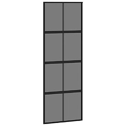 VidaXL Porte coulissante Noir Verre trempé