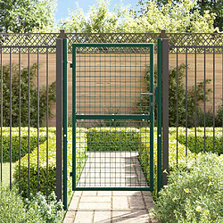 Avis vidaXL Portail de clôture acier 100x150 cm Vert