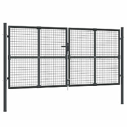 vidaXL Portail jardin maille - Acier galvanisé - 300 x 175 cm