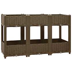 vidaXL Lit surélevé - Marron