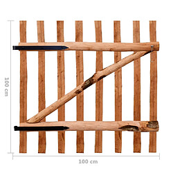 VIDAXL Portillon clôture bois de noisetier 100x100 cm pas cher