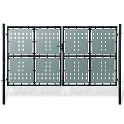vidaXL Portail simple de clôture - Noir - 300 x 200 cm