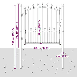 vidaXL Portail 100x100 cm acier noir pas cher