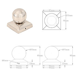 vidaXL Bouchons de poteau 91 mm - Acier inoxydable pas cher