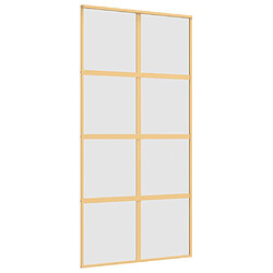 Vidaxl Porte coulissante Verre ESG dépoli - Doré