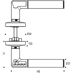 Vachette poignée à code sur rosace - Chrome