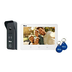 Nice Home MIRA200/FR01 Kit interphone vidéo connecté - Moniteur 7" - Badge RFID et QR Code - Distance max 150m