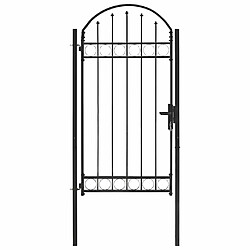 Acheter vidaXL Portail avec dessus arqué 100x250 cm Noir