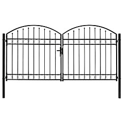 vidaXL Portillon double porte 300x150 cm noir