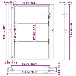 VIDAXL Portail de jardin acier corten 105x155 cm pas cher