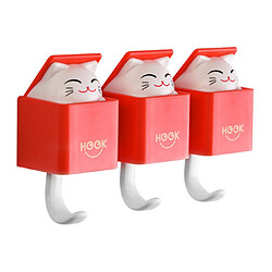 Lot de 3 crochets patère chat - Blanc