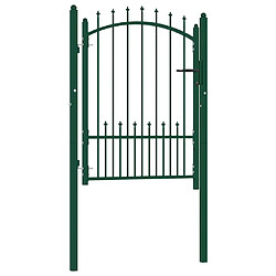 vidaXL Portail de clôture à pointes - Vert - 100 x 125 cm