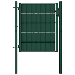 vidaXL Portail clôture PVC acier 100x81 cm - Vert