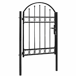 vidaXL Portail de jardin acier avec dessus arqué 100x125 cm Noir