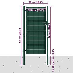 Acheter vidaXL Portail de clôture PVC et acier - Vert