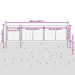 vidaXL Portail de jardin - Argenté pas cher