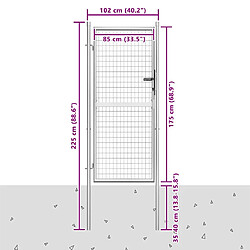 vidaXL Porte jardin galva - Argenté pas cher