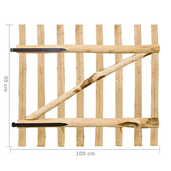 vidaXL Portillon simple clôture 100x90 cm - Bois noisetier pas cher