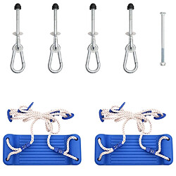 vidaXL Sièges de balançoire avec cordes - 37x15 cm - Bleu