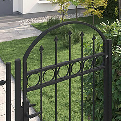 Avis vidaXL Portail avec dessus arqué 100x250 cm Noir