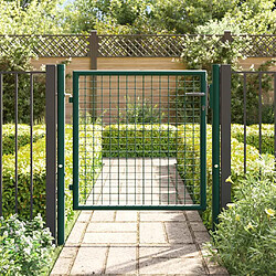 Avis vidaXL Portail de clôture acier 100x75 cm Vert