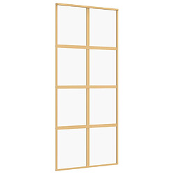 vidaXL Porte coulissante - Doré, 90x205 cm, verre transparent