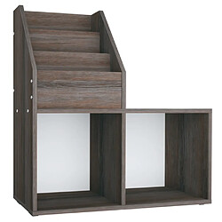 vidaXL Porte-revue gris et chêne sonoma