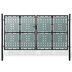 VIDAXL Portail simple clôture acier noir 300x250 cm Portail simple clôture - Acier avec finition en poudre - Système de verrouillage - Charnières incluses - 300 x 250 cm