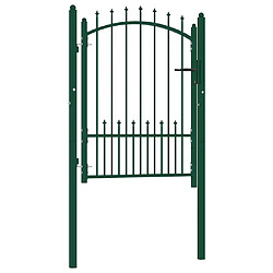 vidaXL Portail de clôture à pointes - Vert - 100 x 125 cm