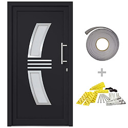 vidaXL Porte d'entrée principale PVC - 98x208 cm - Anthracite