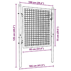 vidaXL Portail de clôture acier 100x75 cm Vert pas cher