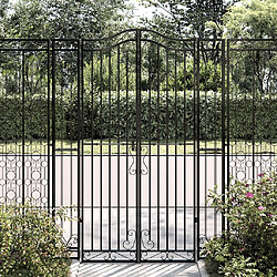 vidaXL Portail de jardin fer forgé - 121x180 cm - Noir