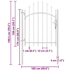 VIDAXL Portail de jardin acier - Blanc pas cher