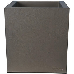 RIVIERA Pot carré aspect granit - 30 cm - Gris