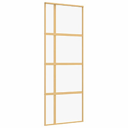 vidaXL Porte coulissante - Doré 76x205 cm verre ESG clair aluminium