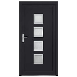Avis vidaXL Porte d'entrée PVC - 88x200 cm - Anthracite