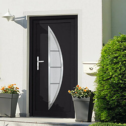 vidaXL Porte d'entrée 98x190 PVC - Anthracite