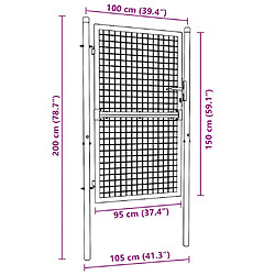 vidaXL Portail de clôture acier 100x150 cm Vert pas cher