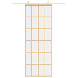 Avis Porte coulissante VidaXL - Doré 76x205 cm - Verre ESG/Aluminium