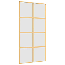 Vidaxl Porte coulissante Verre ESG dépoli - Doré