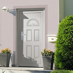 vidaXL Porte d'entrée 88x190 PVC - Blanc