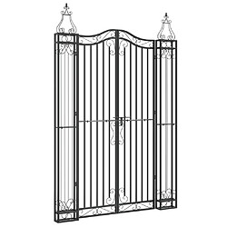 vidaXL Portail de jardin fer forgé - 121x180 cm - Noir