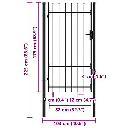 vidaXL Portillon simple - Noir pas cher