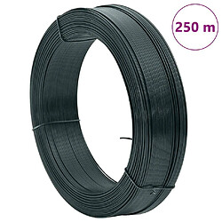 vidaXL Fil clôture 250 m - Acier Vert noeux pas cher