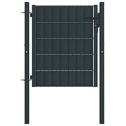 vidaXL Portail clôture PVC acier 100x81 cm anthracite