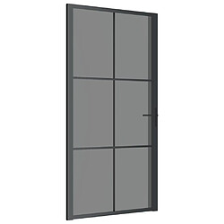 Vidaxl Porte intérieure en verre trempé et aluminium - Noir 102.5x201.5 cm