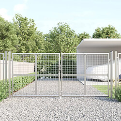 vidaXL Portail jardin maille argenté 300x175 cm acier